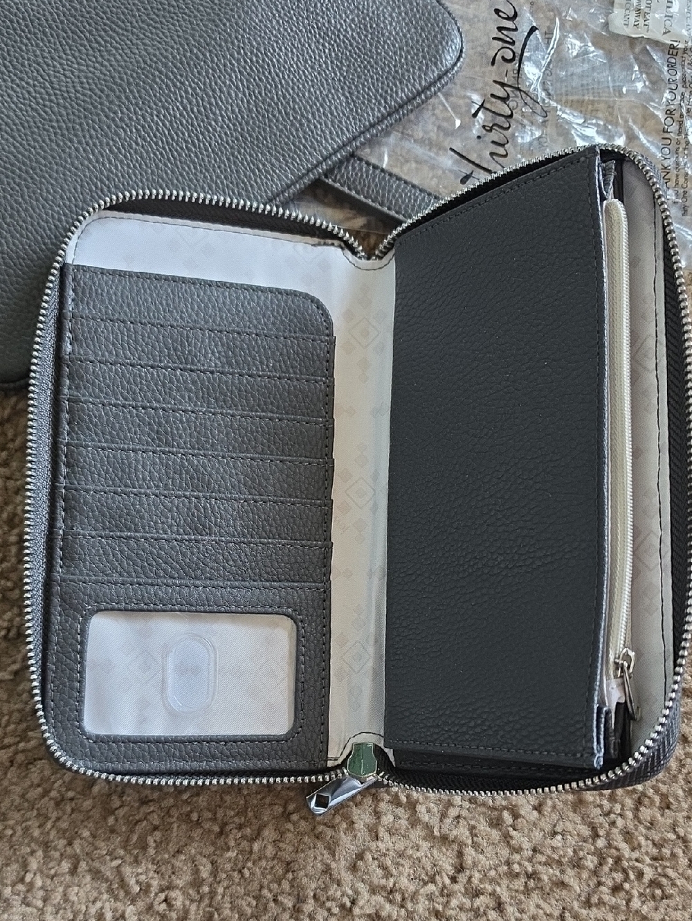 Jewell By Thirty One All Around Tote In City Charcoal Pebble With Accesories - Picture 6 of 7